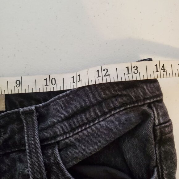 UNIVERSAL Thread 6 Vintage Straight Black Denim‎ Jeans Distressed - Picture 5 of 9